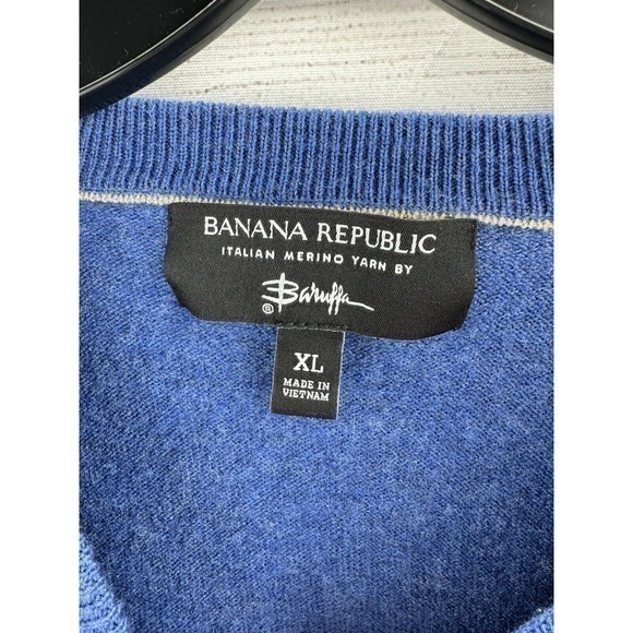 Banana‎ Republic Sweater Blue X-Large Italian Merino Yarn By Baruffa Soft Touch - Picture 9 of 9